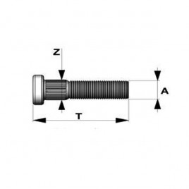 Goujon Cannelé  NISSAN 12x125mm longueur 67mm